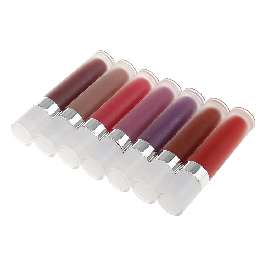 7pcs Cosmetic Matte Lip Gloss Liquid Lipstick Lip Pencil Stick Makeup Kit