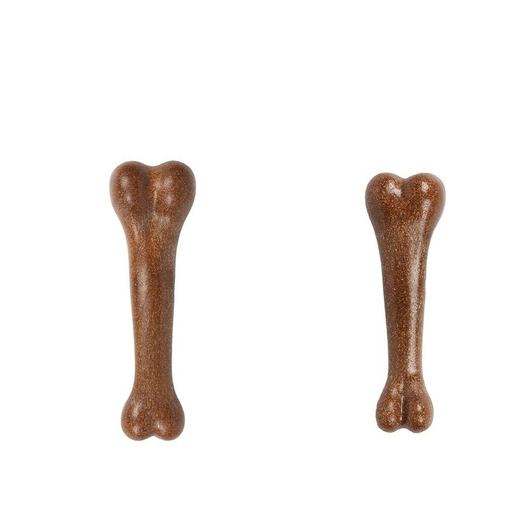 2 Pack Indestructible Tough Dog Chew Toys Natural Bamboo Fibers Dog Chewing Bone
