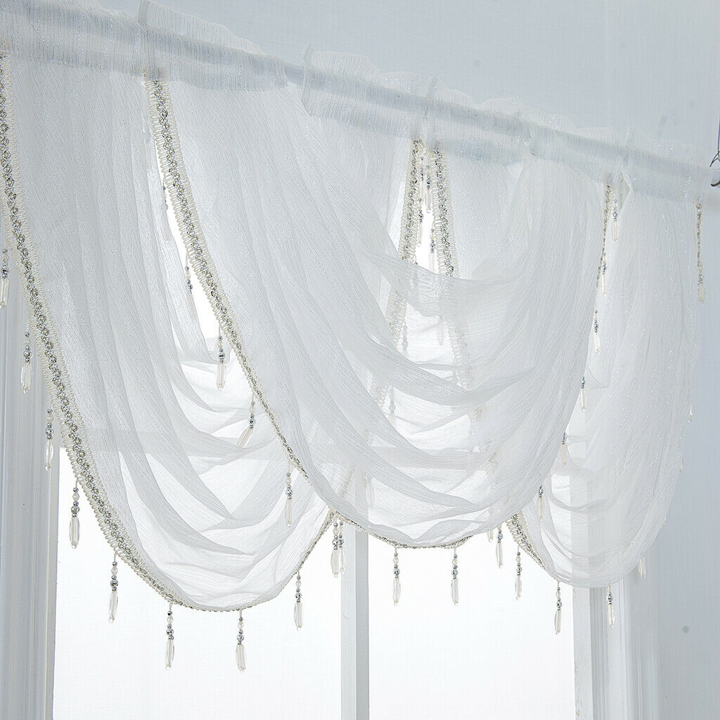 Window Valance Sheer Balloon Shades Half Curtains for Window Decoration