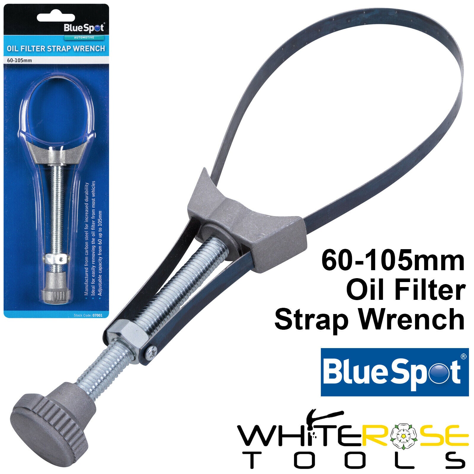 BlueSpot Oil Filter Strap Wrench 60-105mm Car Van Service Removal Remover Tool
