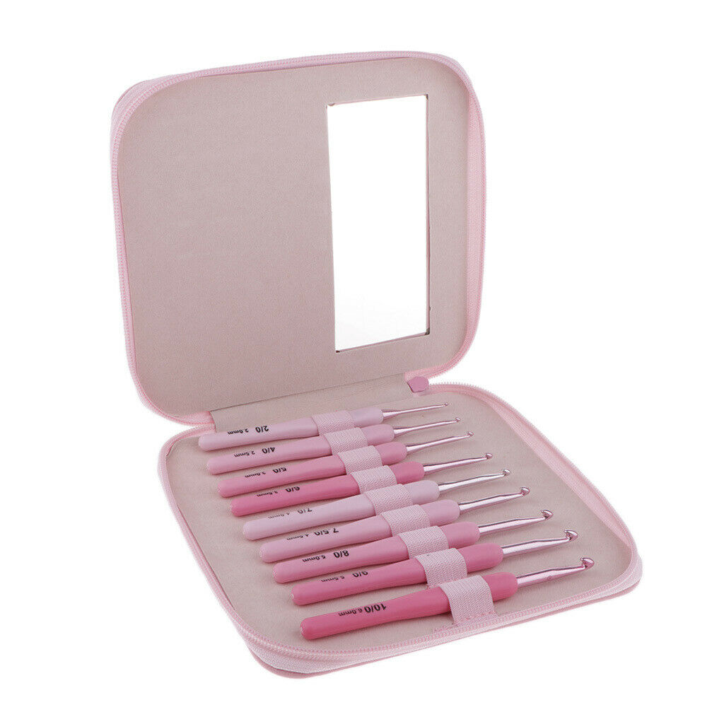 9pcs Plastic Crochet Hook Set 2mm 6mm Weaving Knitting Stitches