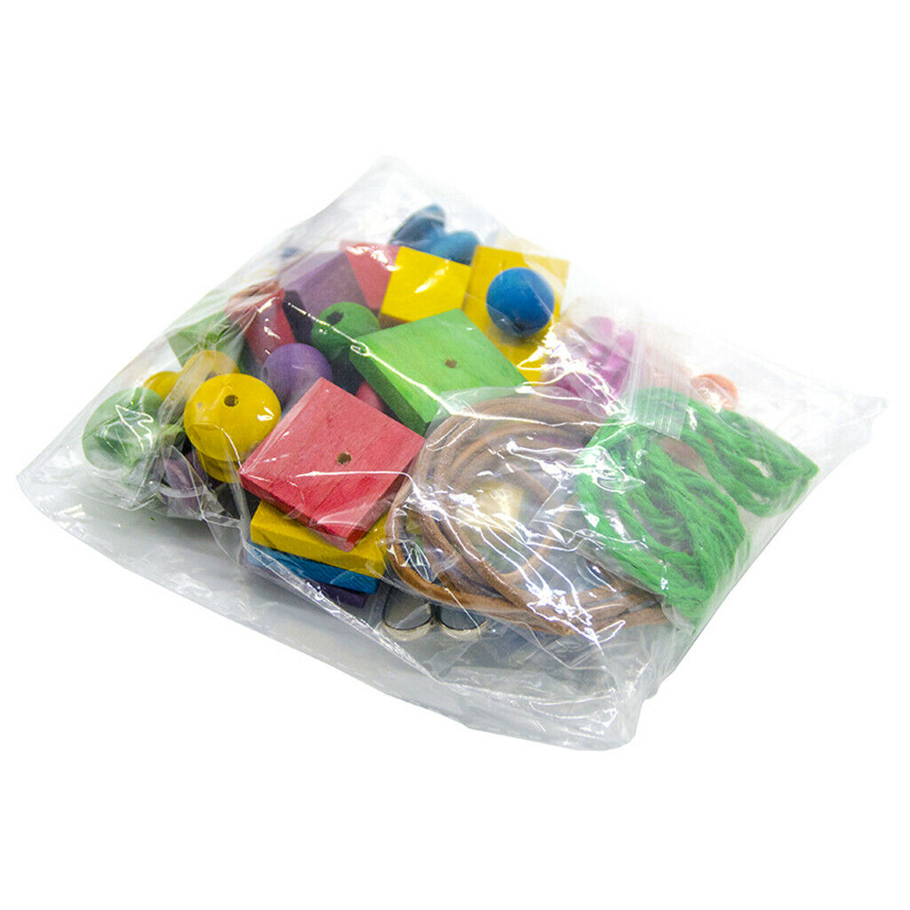 Birds Wooden Blocks Toys Cage Swing Hanging Toys For Small Medium Birds