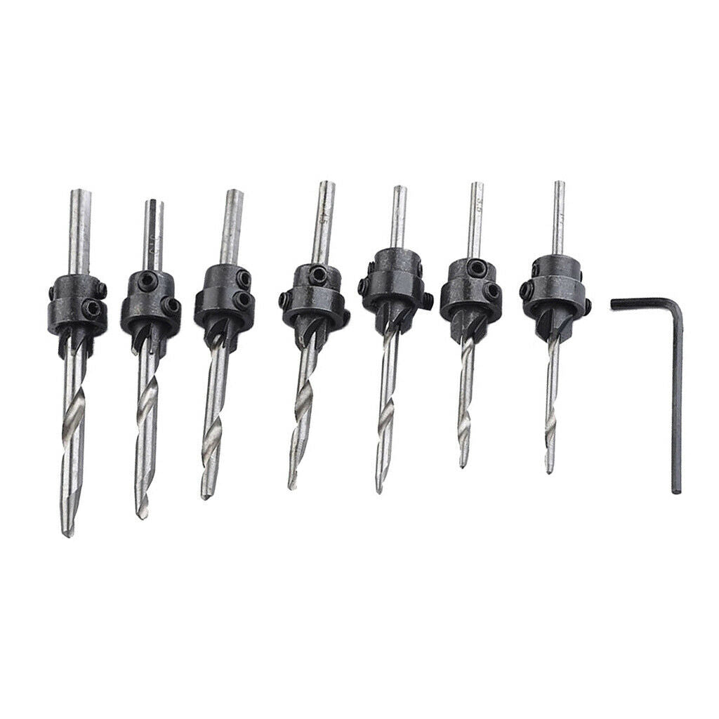 7 Pieces Countersink Drill Bit Set Large Set Screw Quick Change