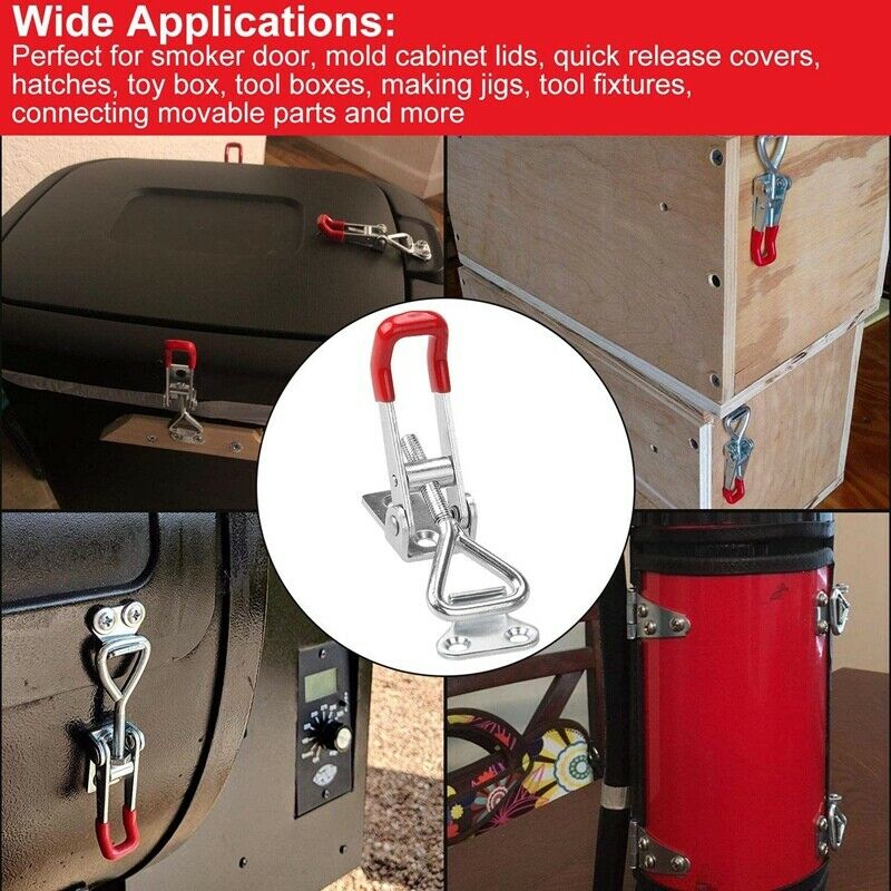 8Pack Pull Latch Clamp Latch 360Lbs Capacity Adjustable  Release D Latch for DW7
