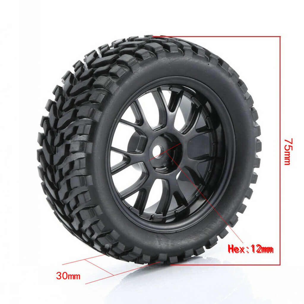 RC Front Rear Tires & Wheels for Wltoys 144001 Buggy Parts Replacement
