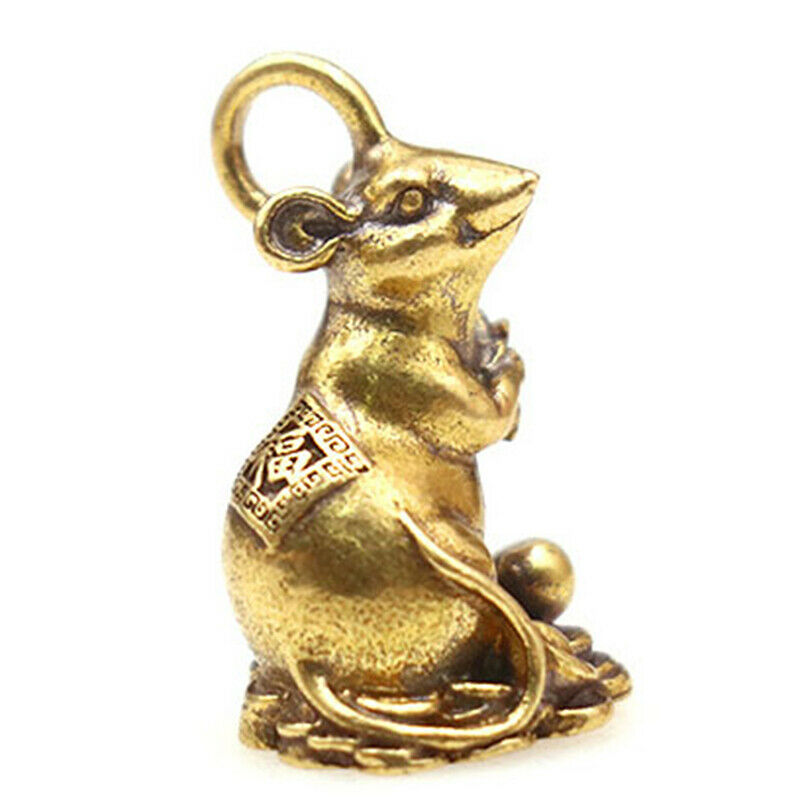 2020 new year gift Lucky mouse rat year Desk decor Copper Wealth Rats Figu.l8