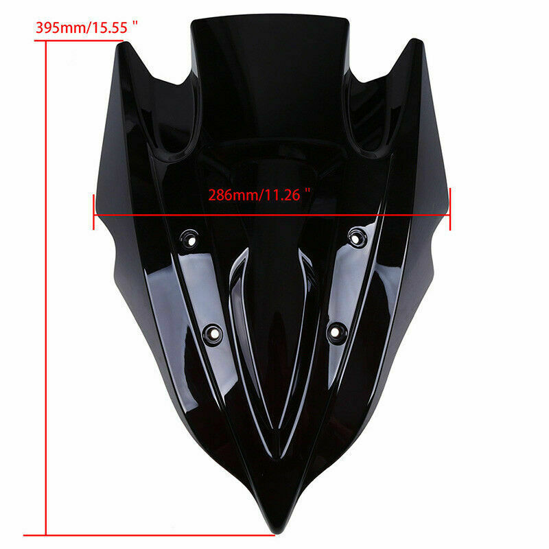 Black Motorcycle Windshield Windscreen ABS Fit for Kawasaki Z750/Z750R 2013-15