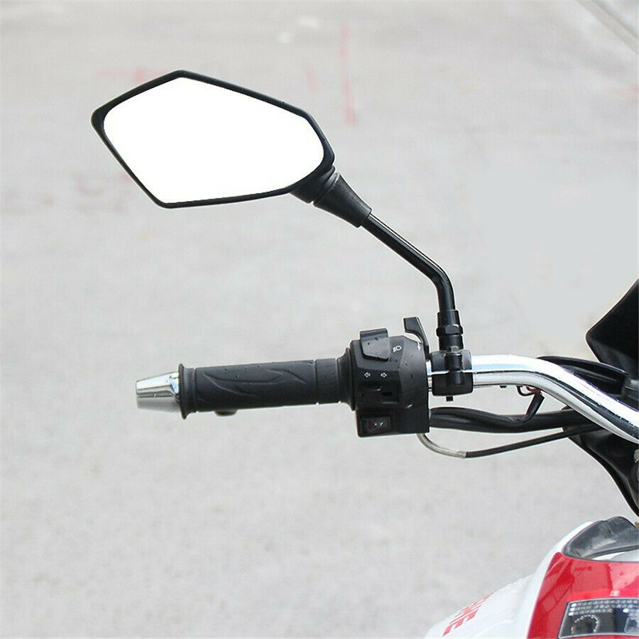 Pair Motorcycle Bike 360 rotated Rearview Dual Side Mirrors 10mm Black Universal