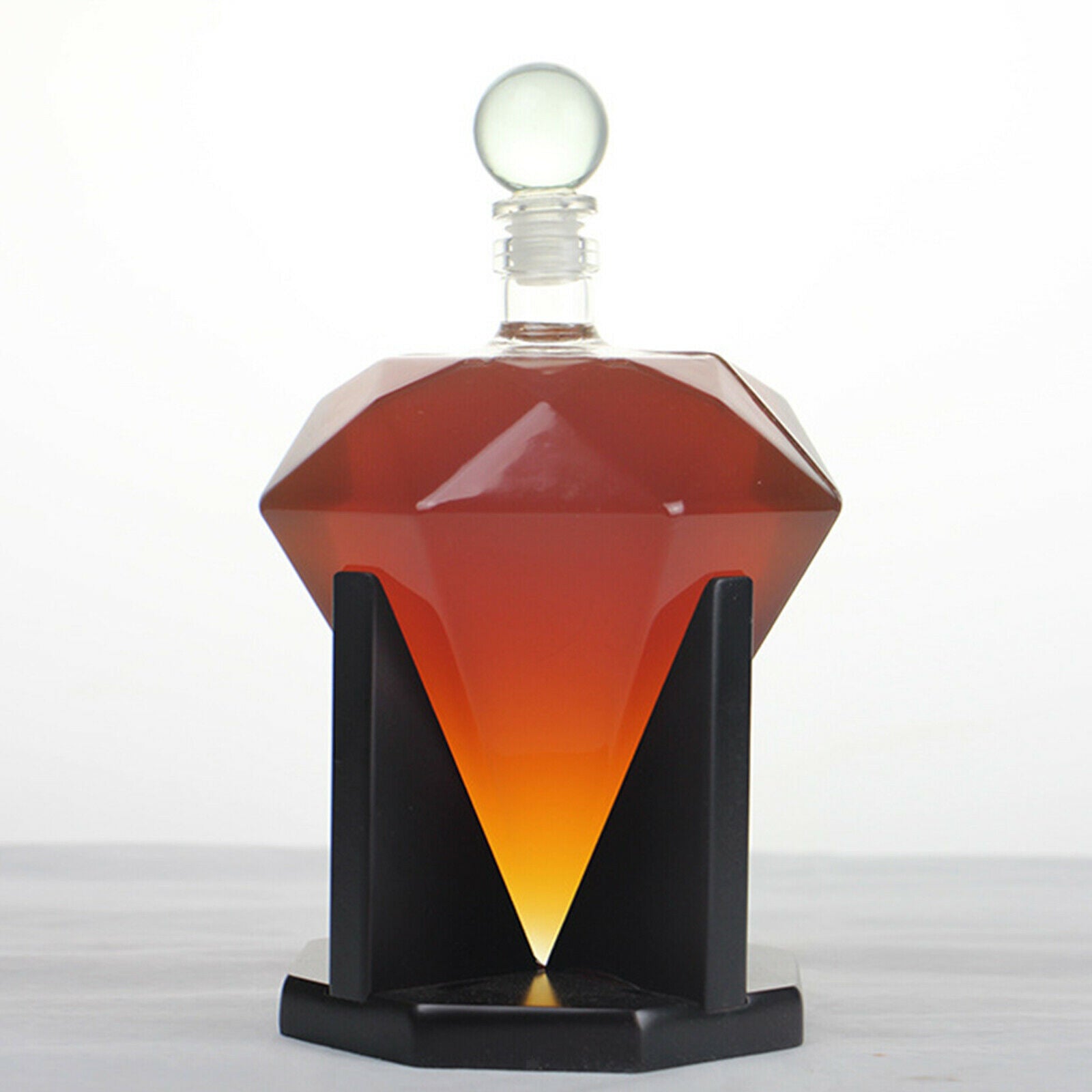 750ml Glass Wine Decanter Bourbon Wine Pourer Bottle Holder Home Decoration