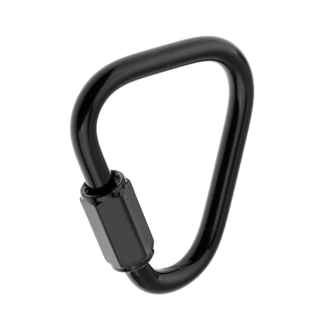 2X Triangle Stainless Steel Carabiner Outdoor Camping Keychain Quick Link  5mm