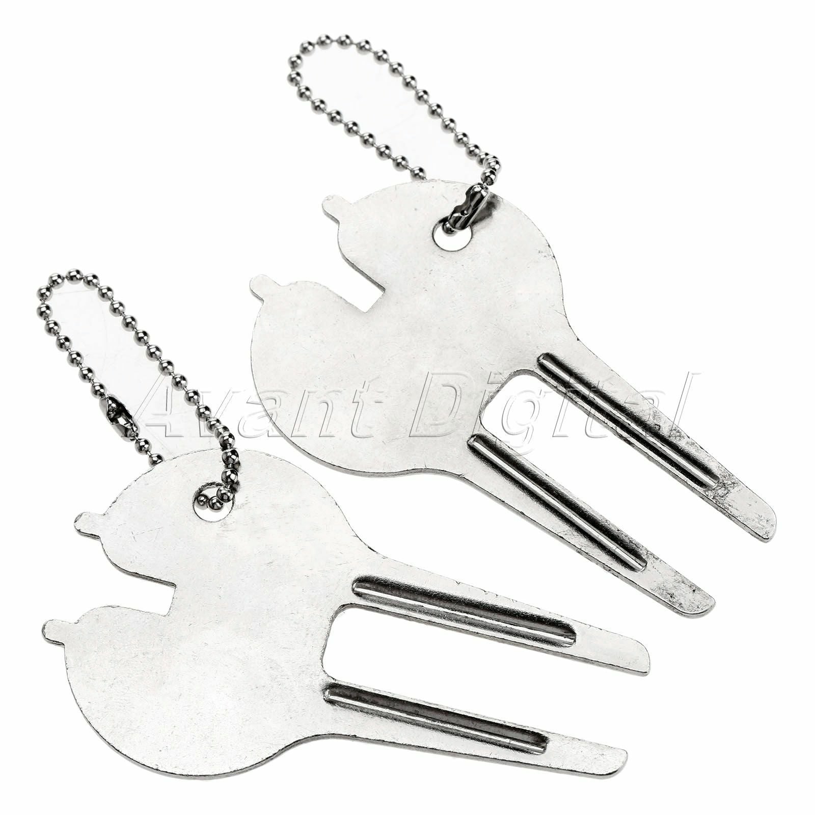 Golf Divot Tool Pitchfork Golfing Pitch Fork Marker Repair with Keychain 2 Pcs