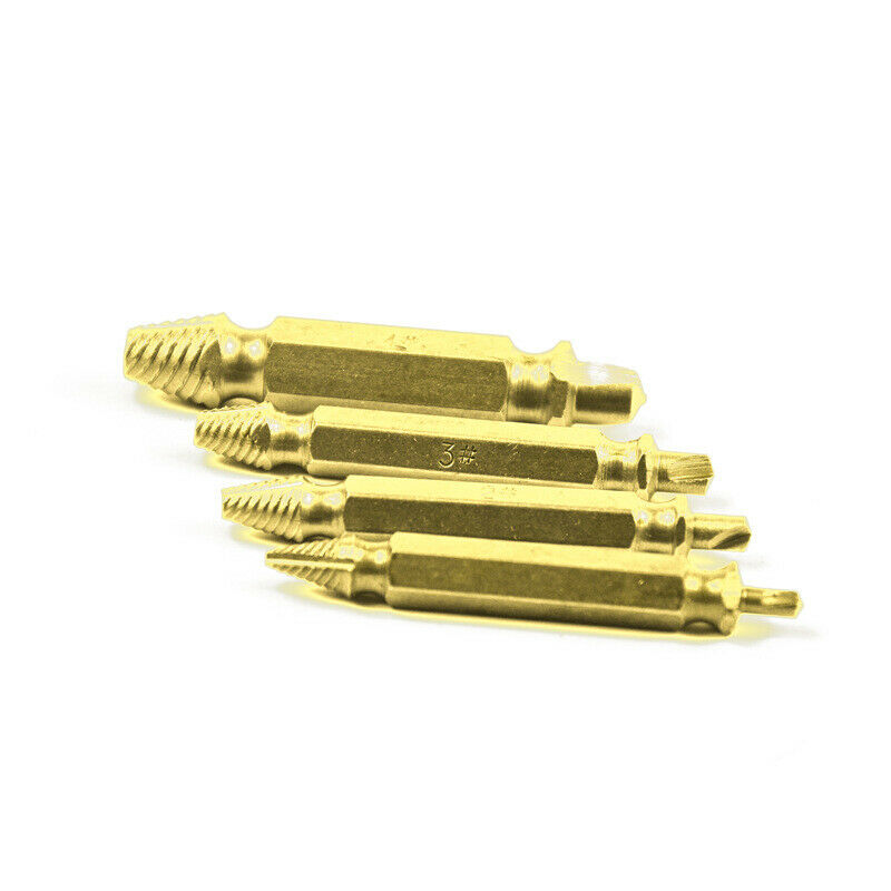 Titanium-Plated Broken End Extractor Screw Removal Tool Double End Extractor