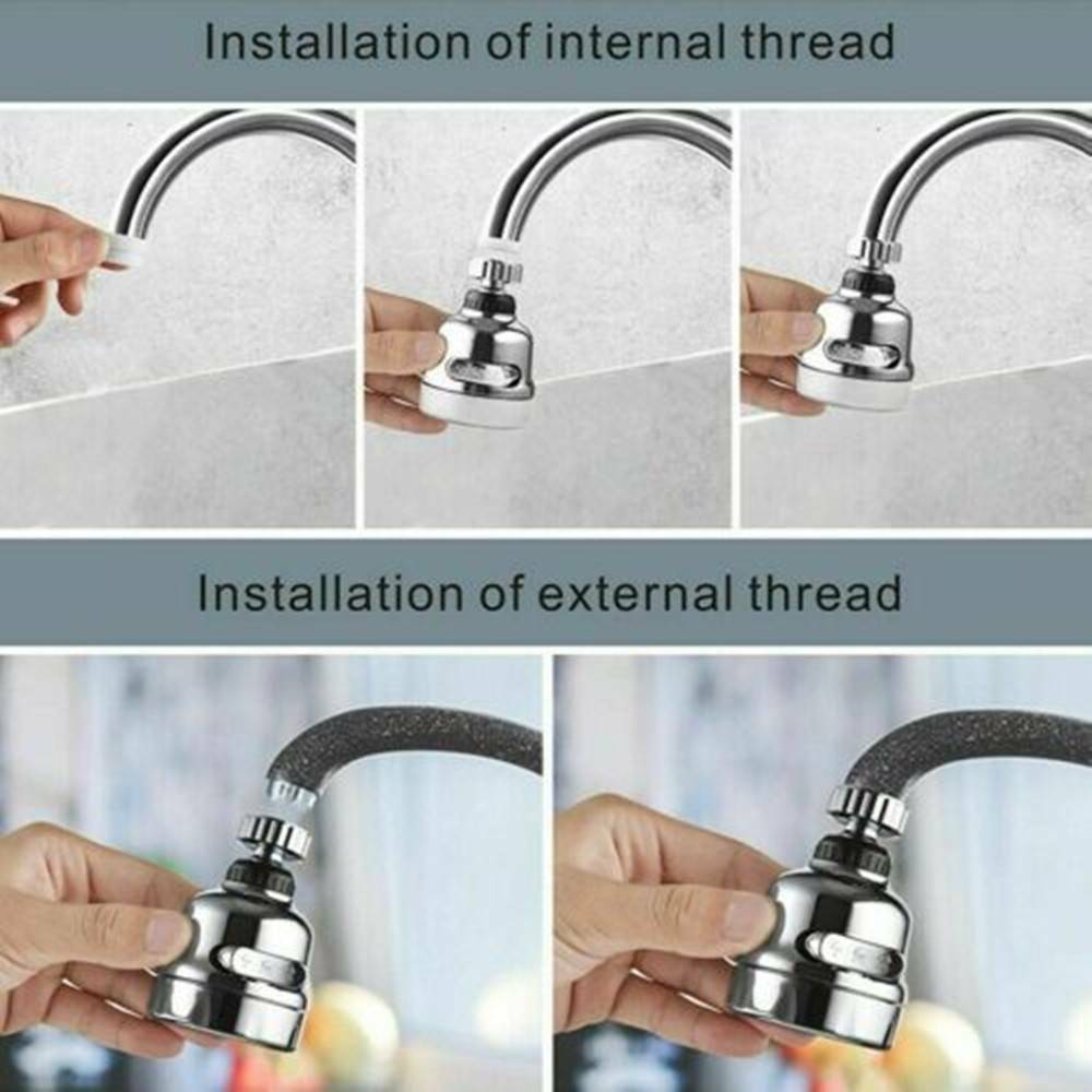 360°Rotating Faucet Movable Kitchen Tap Head Water Saving Nozzle Sprayer Tool UK