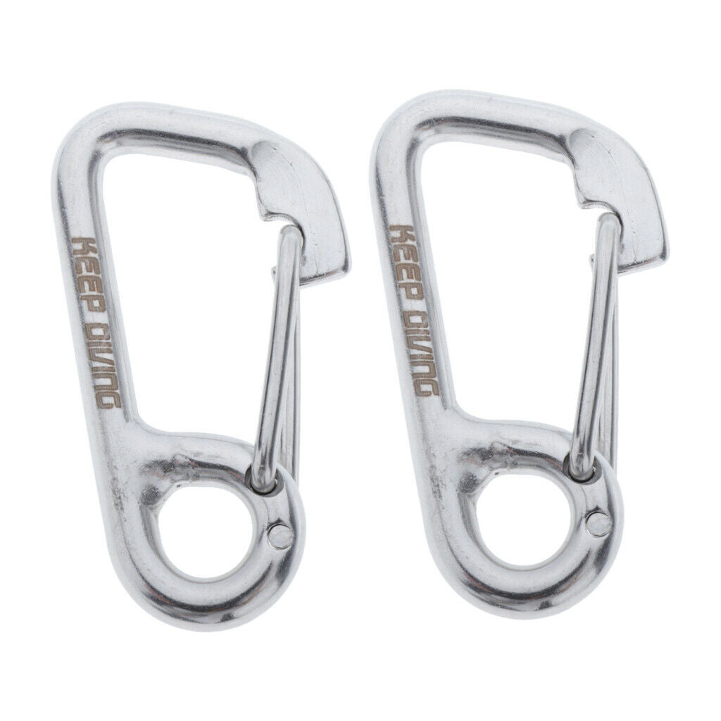 2 Pieces Premium Carabiner Diving Spring Hook Snap Eyelet Reel Connector