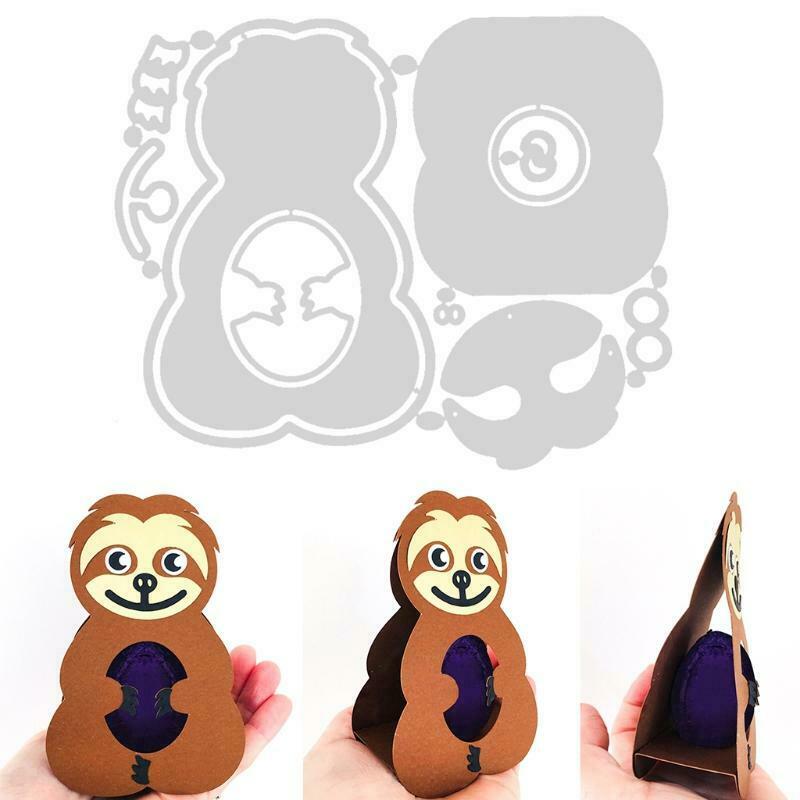 Easter Sloth Box Metal Cutting Dies Stencil Scrapbooking DIY Album Stamp Paper