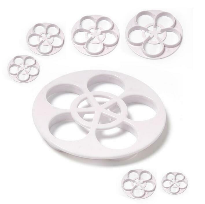 1Set（6pcs）Rose Flower Fondant Cake Paste Sugar craft Cookie Mould Cutter Tools