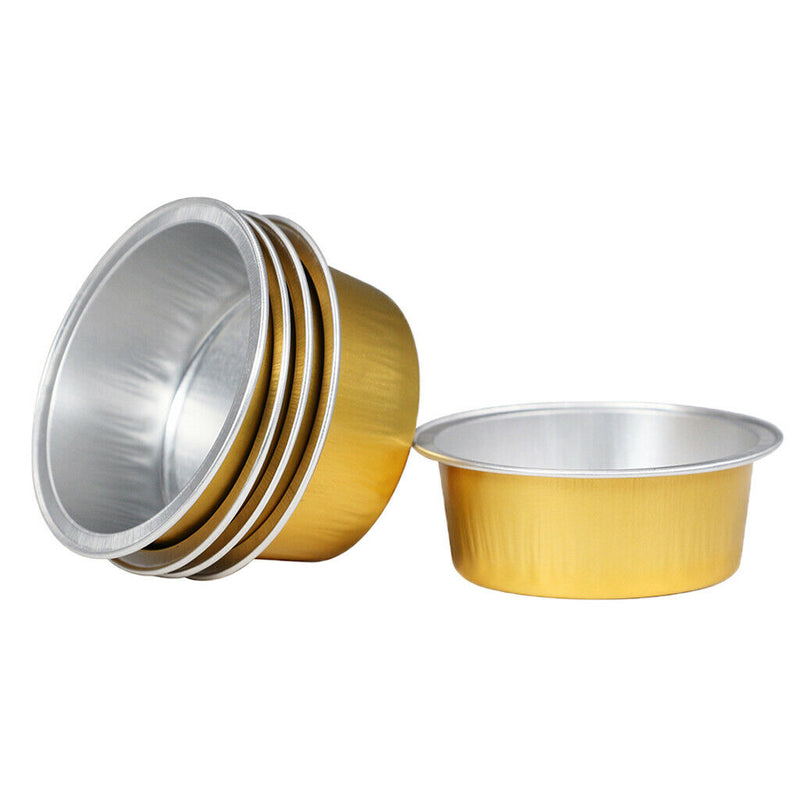 10Pcs Aluminium Foil Wax Melting Bowl Wax Pot for Hair Removal Warmer Golden