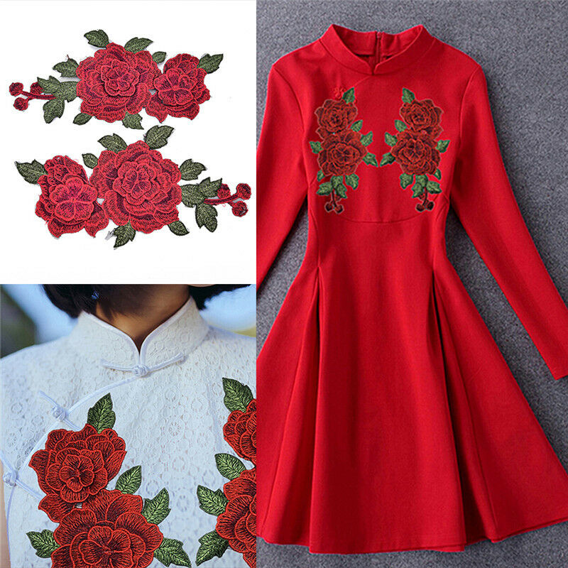 Embroidery Rose Flower Sew On Patch Badge Bag Jeans Dress Applique Craft .l8