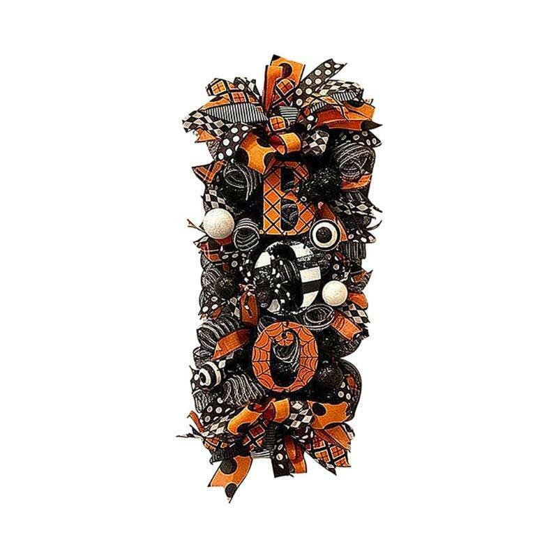 Halloween Wreath Rattan Material Door Hanging for Halloween Ghost Party Crafts