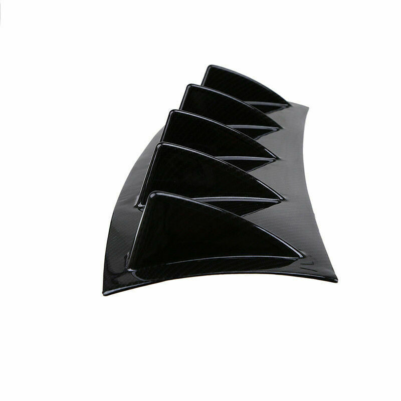 Universal Carbon Black Rear Bumper Lip Diffuser Shark Fin Car Back Splitter 5