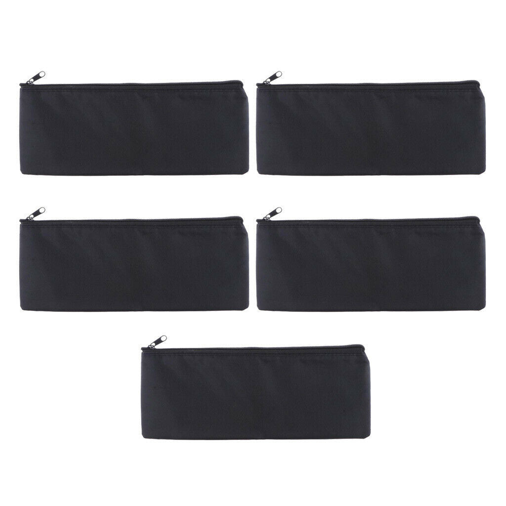 5 Pieces Micophone Protective Bags Soft Storage Oxford Cloth Black 31x11cm