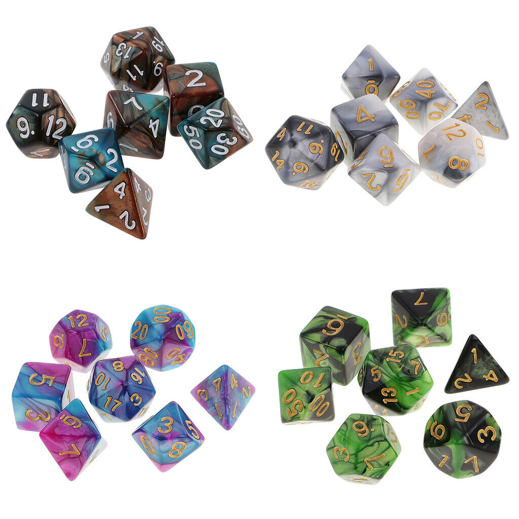 28 Polyhedral Finger Pieces for  RPG Game