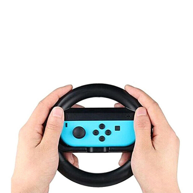 Black 2 pcs joy-con grip steering wheel handle controller for nintendo switch NC