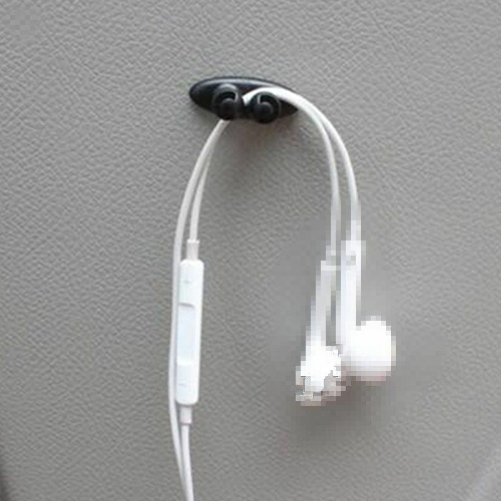 8Pcs Car Charger Line Headphone/USB Cable Cord Car Clip Interior Accessories Set