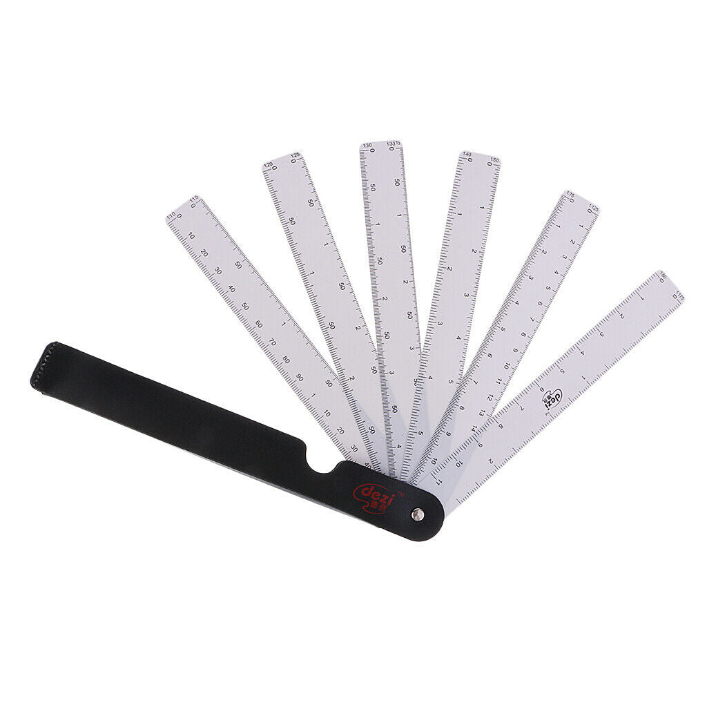 6x Folding Fan Shape Architects Scale Ruler For Graphics Multi Ratio Scale