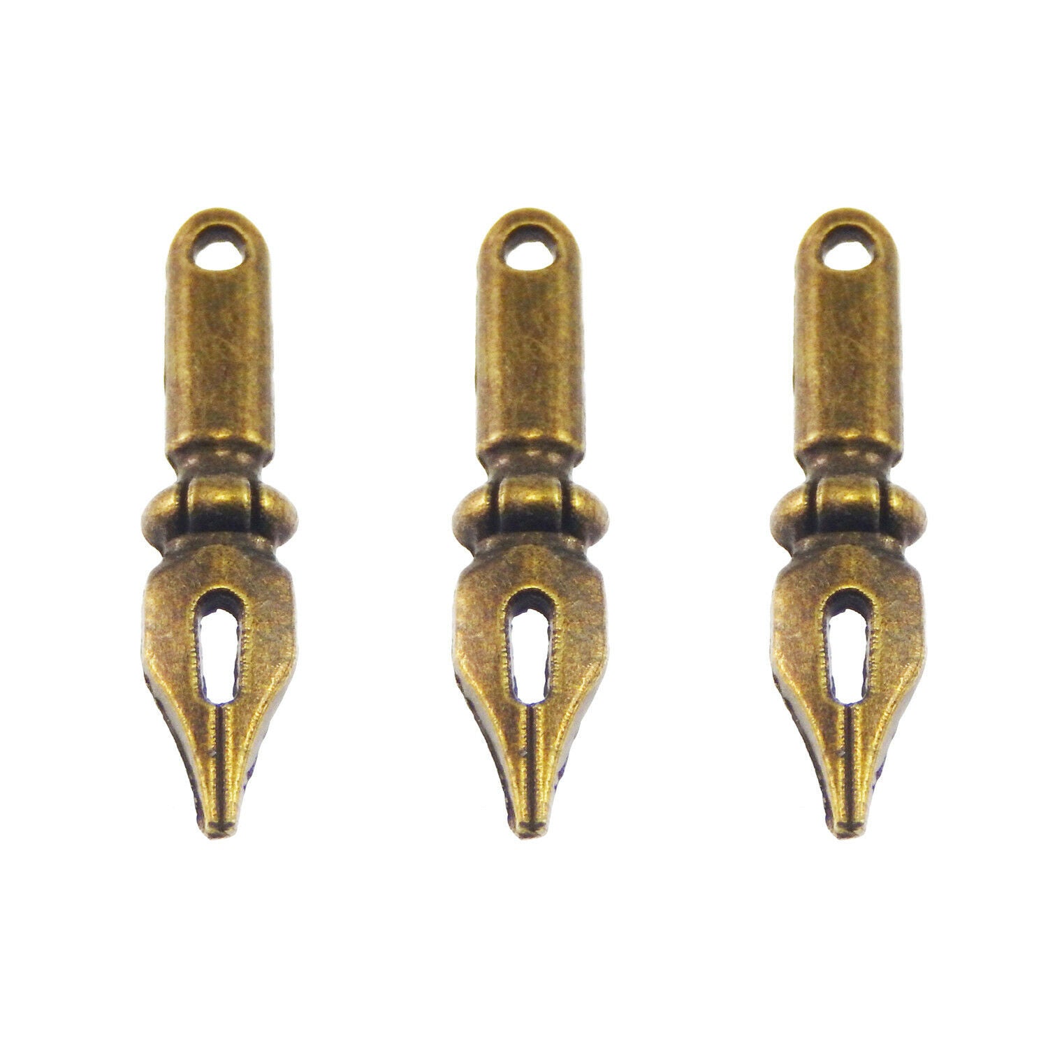 Antiqued Bronze Tone Pen Shape Charm Alloy Pendant 32*7mm 50pcs