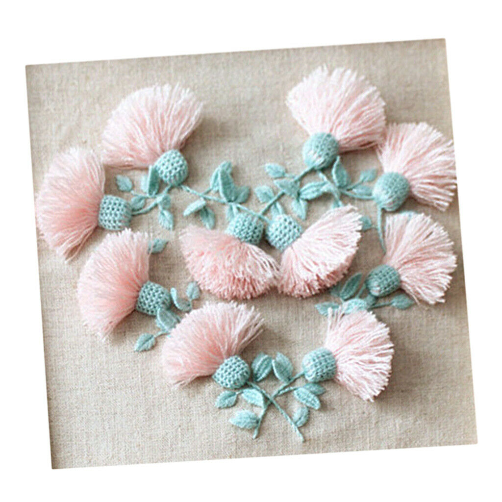 Handmade Embroidery Starter Kit with Pink Flower Pattern Needlework Crafts