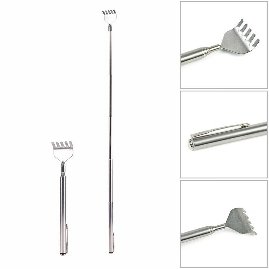 Stainless Steel Telescopic Extendable Pen Back Scratcher Itching Tool