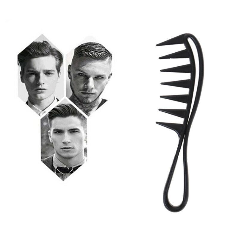 Shark Jumbo Wide Tooth Black Handle Grip Hair Comb Men Hairdressing Teeth Co Tt
