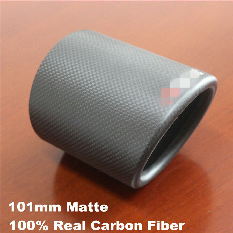 101mm 4'' Matte Black Car Exhaust Pipe Cover Muffler Tip 100% Real Carbon Fiber