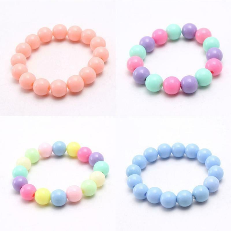 Candy Color Beaded Children's Bracelet Colorful Round Bead Cartoon Jewelry
