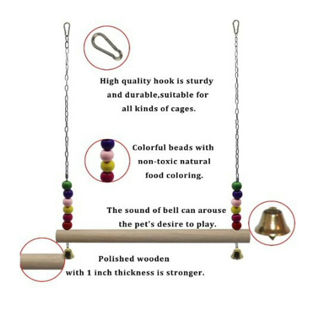 Chicken Swing Perch Stand Hanging Accessory for Large Birds Parrots Parakeet