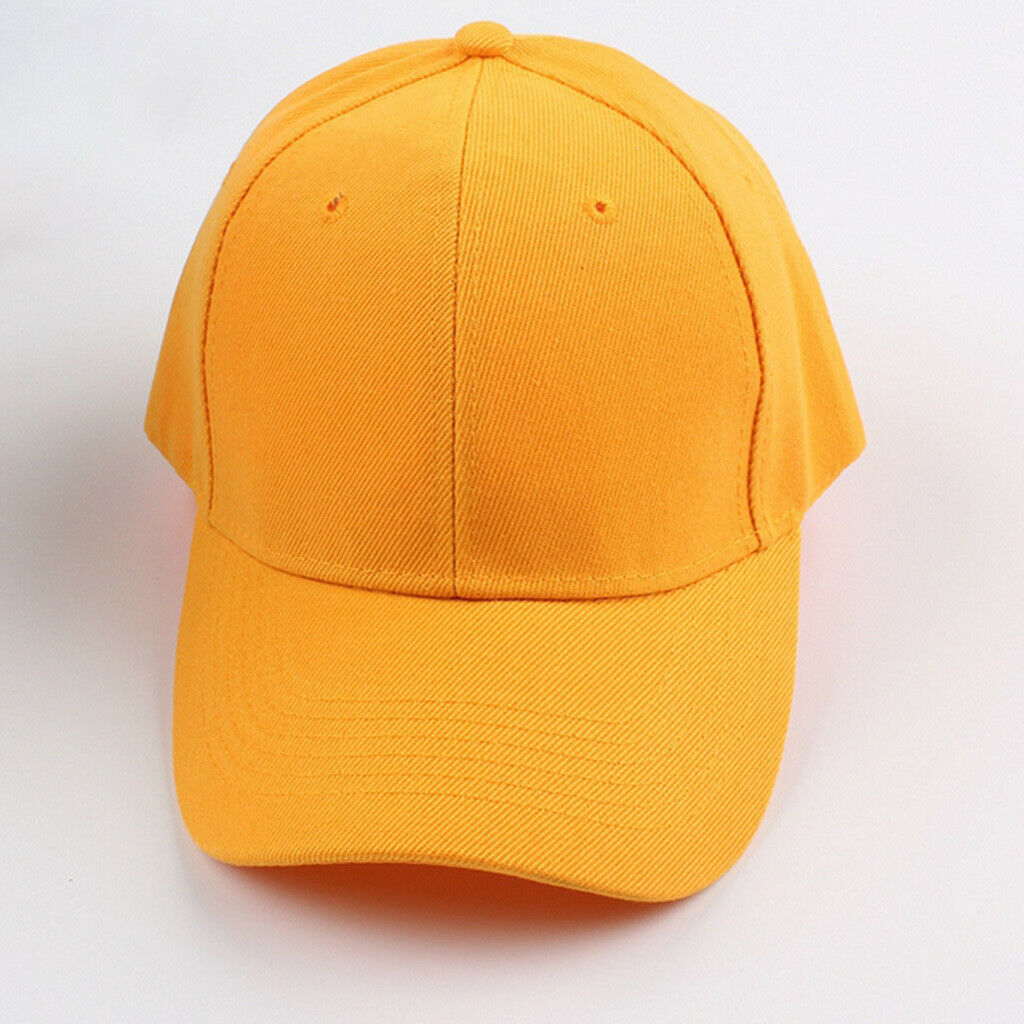 Solid Baseball   Adjustable Hiphop Outdoor Snapback Peaked Sun Hat Yellow