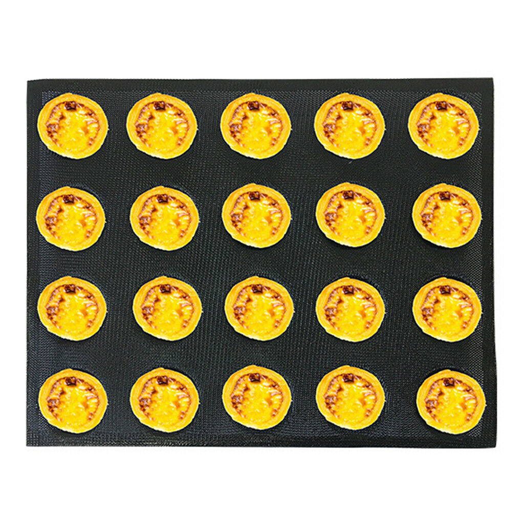 Silicone Hamburger Forms Peforated Bakery Bun Bread Mould Baking Tray 20 Cup