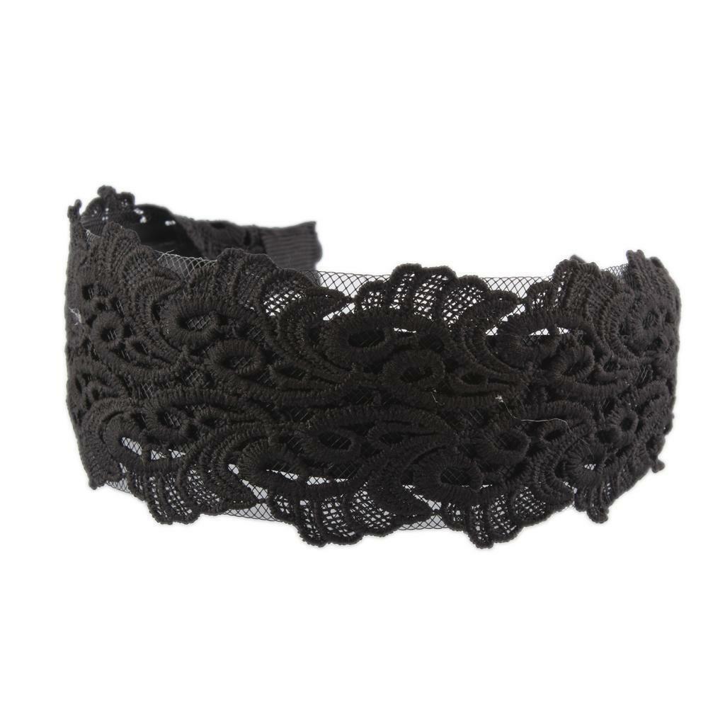 Black Lace Extra Wide Headband Alice Band Women Wide Hair Band Headwraps