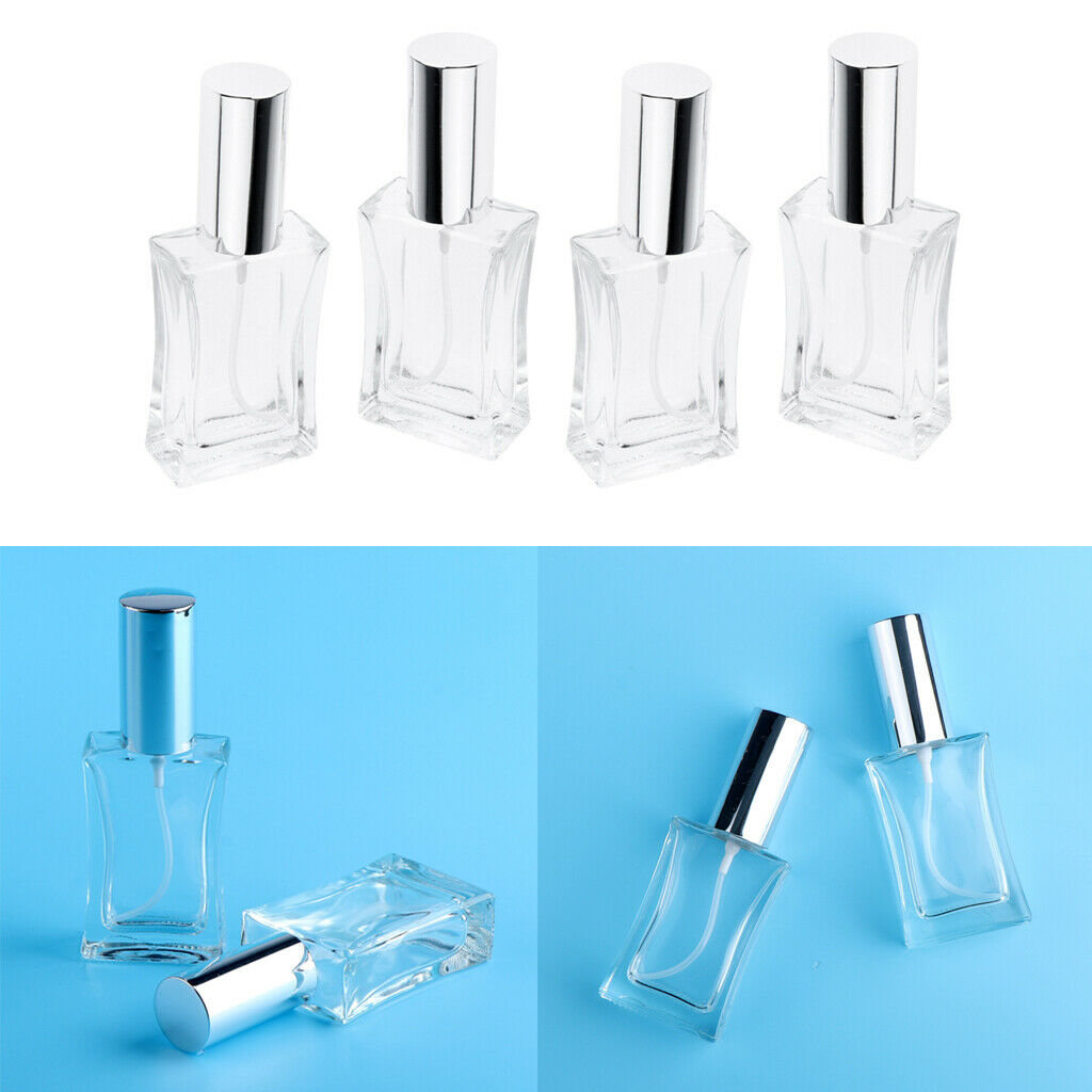 4Pcs Empty Glass Perfume Fragrance Bottle Aftershave Spray Containers 50ml