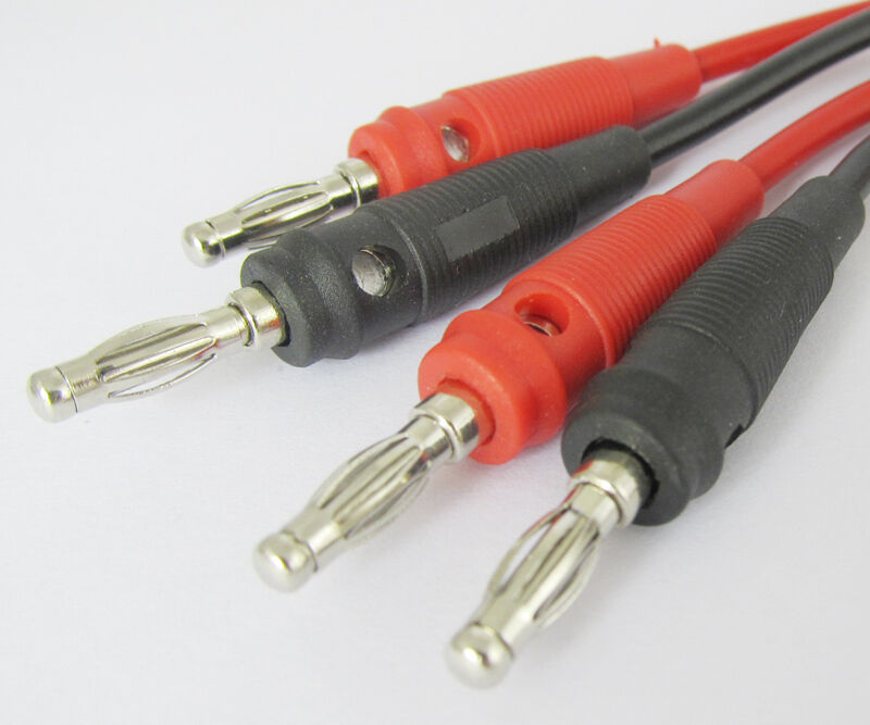 1set 2 Color Silicone Test Cable 4mm Banana Plug to Banana Male Female 1.5M