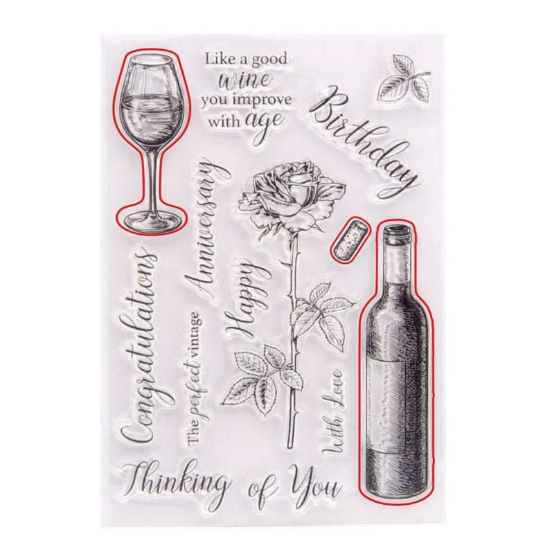 Red Wine Rose Clear Stamp cutting die for Card Making Scrapbooking Album