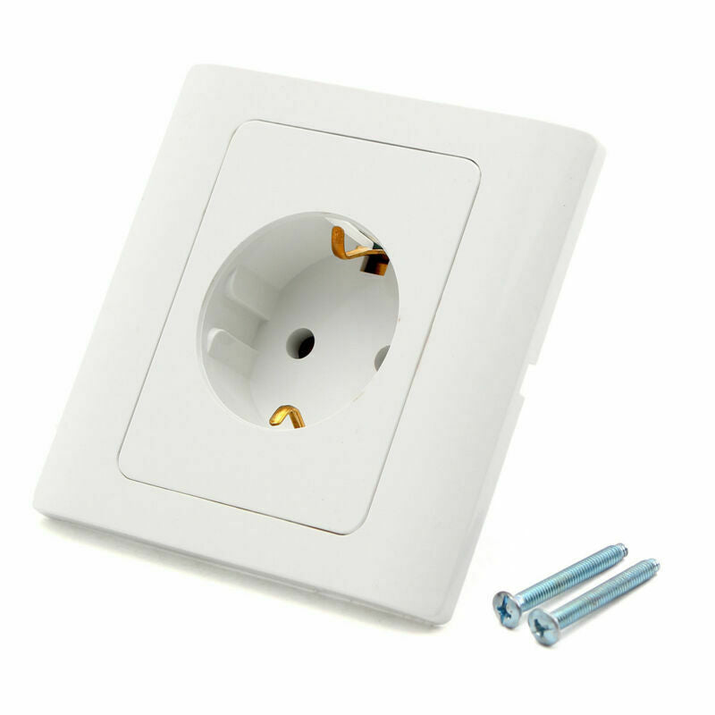 European EU German Standard 250V 16A 1 Gang Power Outlet Single Plug Wall Socket
