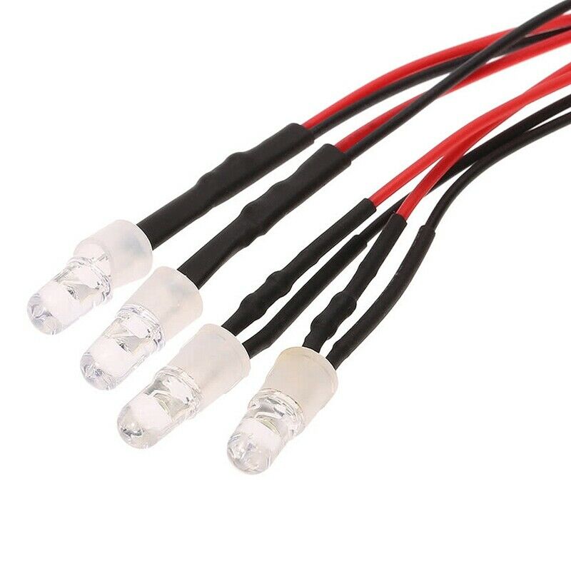 4 LED Lights Kit 2 White 2 Red for 1/10 1/8 Traxxas HSP Redcat RC4WD Tamiya AxE8