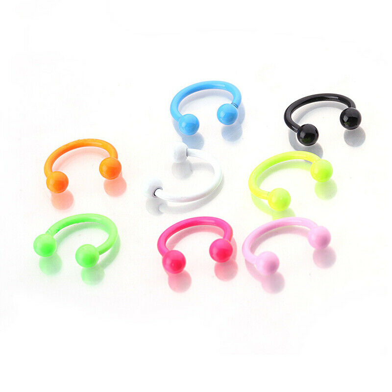 8Pcs C Type Piercing Horseshoe Stainless Steel Nose Ring Piercing Body Je.l8