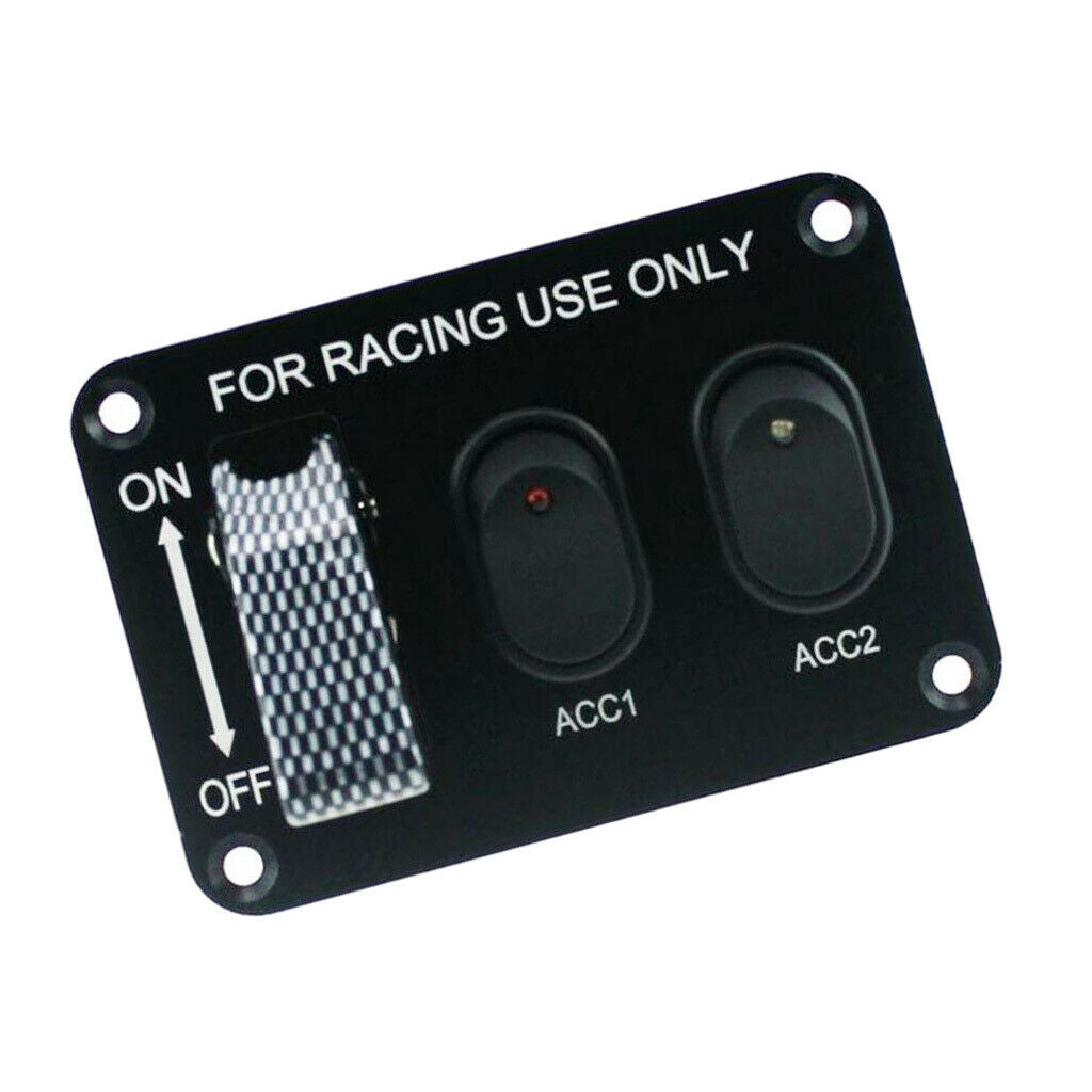 Car Marine Boat 12V 3-Gang Toggle Switches Control Panel Carbon Fiber Cover