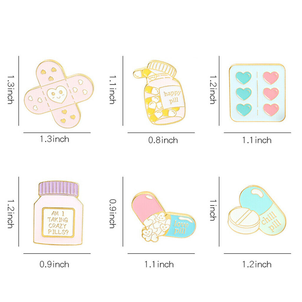 6x Cute Alloy Brooch Pins Band Aid Corsage Scarf Clips Women Party Jewelry