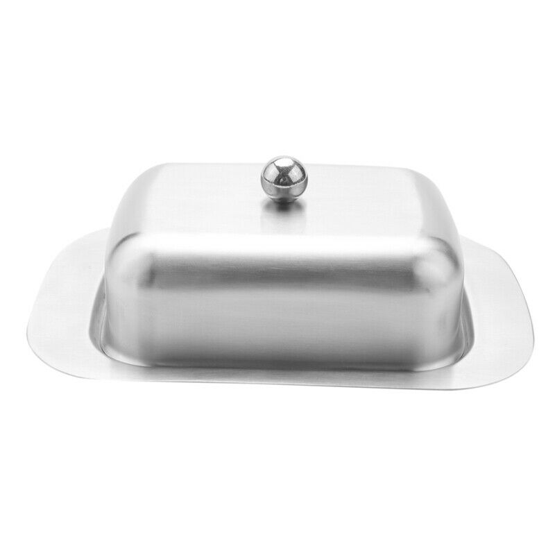 Stainless Steel Butter Dish Box Container Elegant Cheese Server Storage KeeperV1