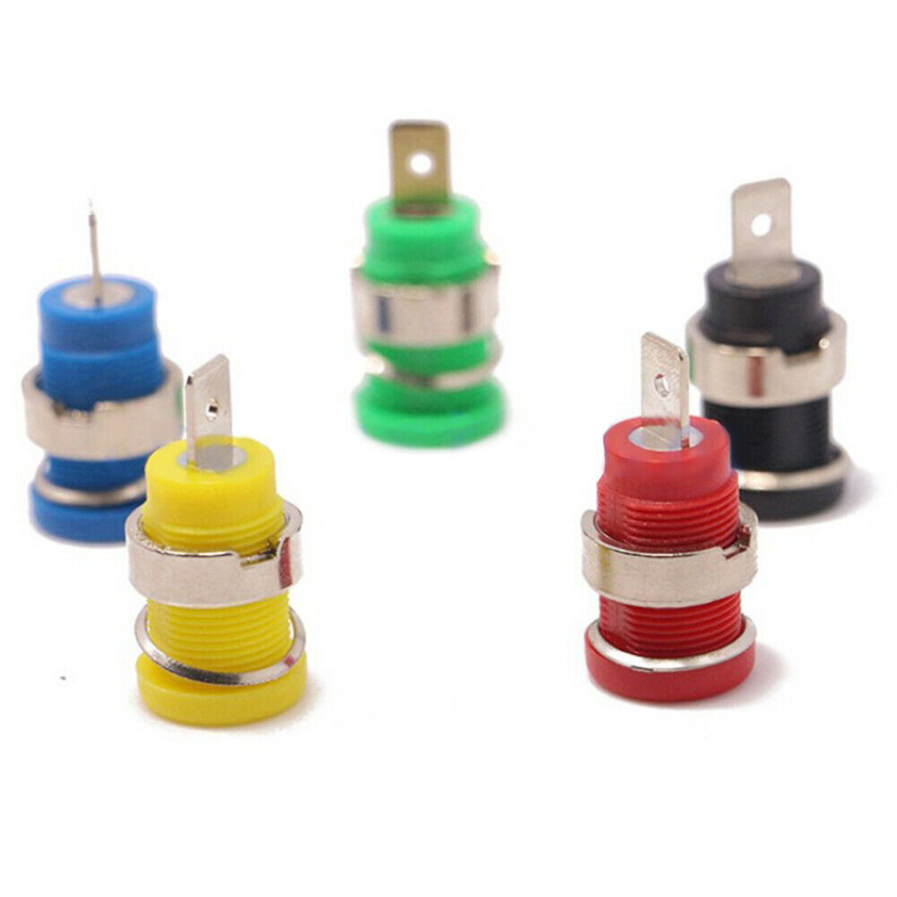 5 Colors 5PCS 4mm Copper Banana Plugs Female Jack Socket Plug Wire Connector