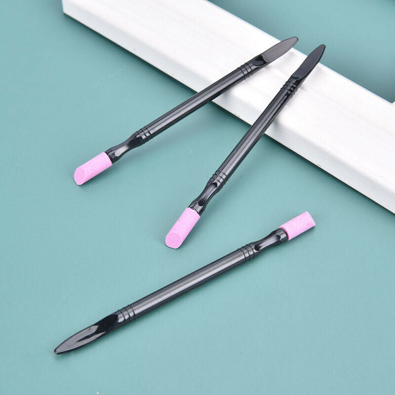 1PC Nail Art Quartz Pusher Cut Tool Manicure Stone Polish Stick Grinding RodFCA